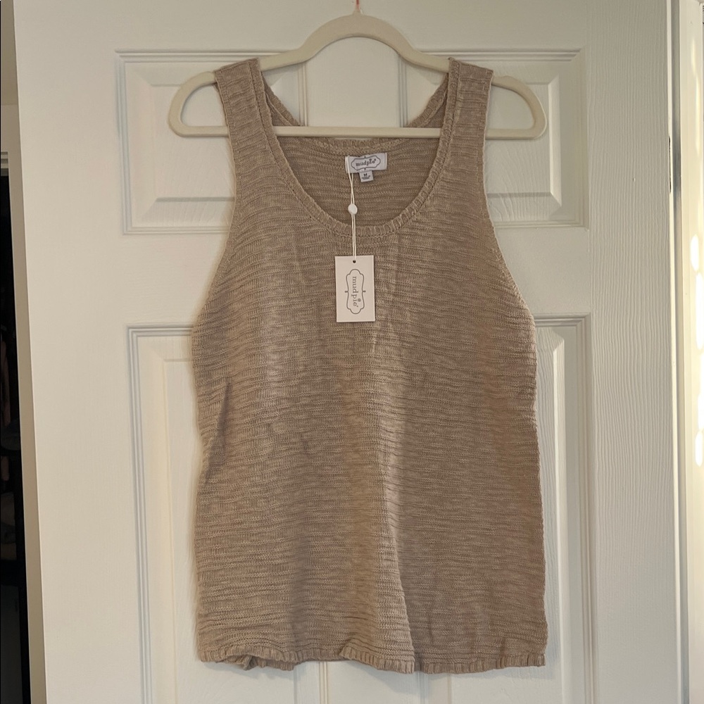 Mud Pie Beige Knit Tank Top